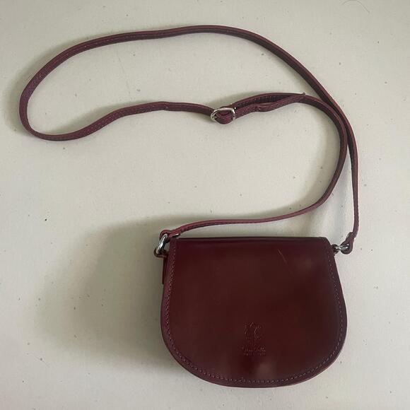 Vera Pelle Handbags - Vera Pelle Genuine Leather Crossbody Saddle Bag Brown One Size